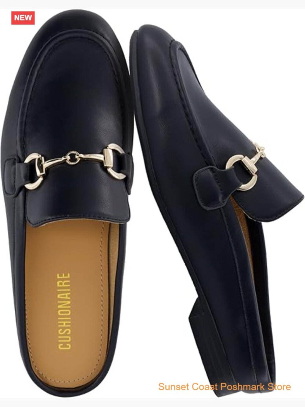 CUSHIONAIRE Yummy Slip On Womens Mules Business Casual Loafers Low Heel Metal